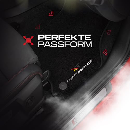 Tappetini PERFORMANCE auto in velluto personalizzati per Mini Cooper I 2001-2014 - Standard, Traforato, blu bianco rosso -Ricamo CNC preciso, piping traforato di design, accessori per auto -