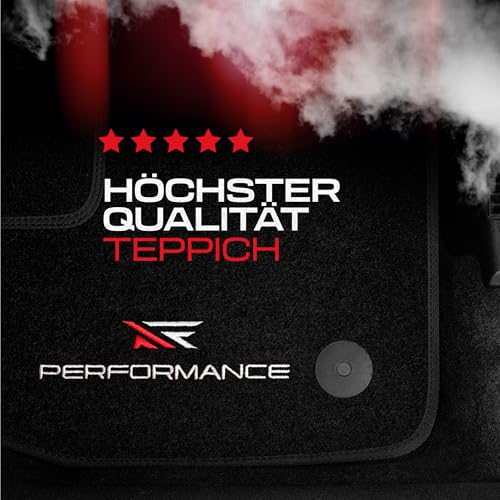 Tappetini PERFORMANCE auto in velluto personalizzati per Mini Cooper I 2001-2014 - Standard, Traforato, blu bianco rosso -Ricamo CNC preciso, piping traforato di design, accessori per auto -