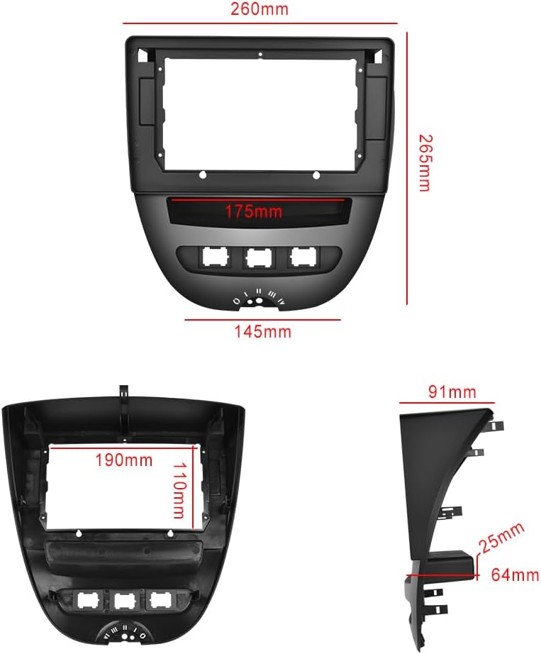Autoradio per Peugeot 107 / Citroen C1 / Toyota Aygo 2004-2014 con Carplay wireless e Android Auto - Autoradio Android 13 da 10 pollici con WiFi GPS Controllo del volante EQ Schermo diviso