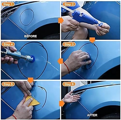 LYCAON Strumento per la Riparazione Kit estrattore per ammaccature, Pistola per Colla Hot Melt Plug, Dispositivo di rimozione della grandine, Istruzioni e Video Inclusi (107 Pezzi)