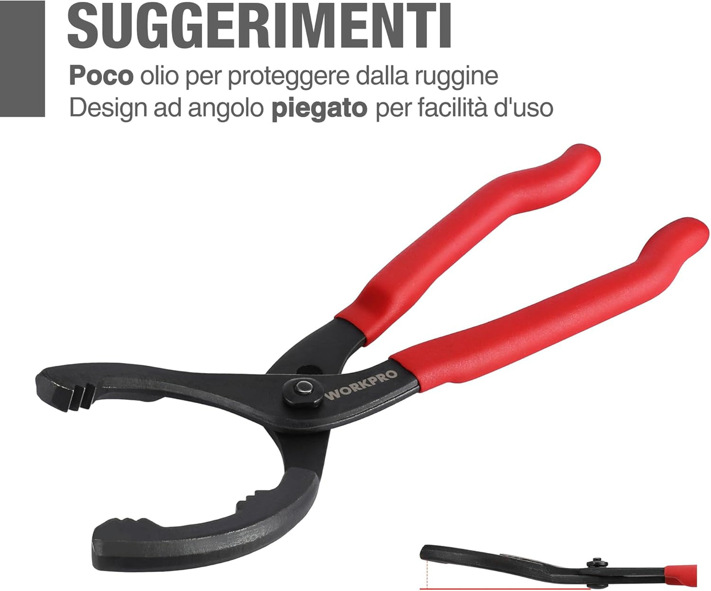 Pinza per Filtro Olio Regolabile 30cm, Chiave Filtro Olio con Impugnatura Antiscivolo per Filtri Olio da Ø 60mm a Ø 102mm