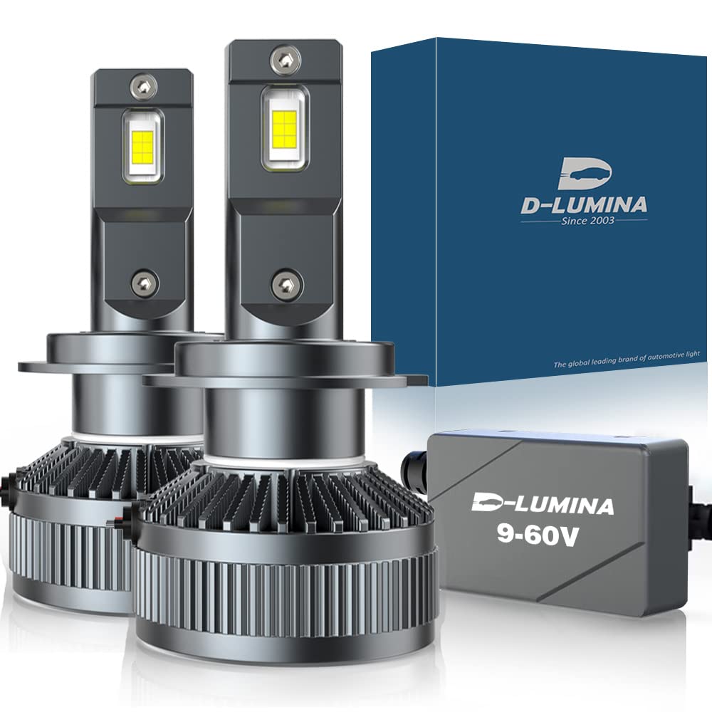 D-Lumina Lampadina H7 LED Canbus 130W 26000LM, CPS 6500K chip 400% brillante, 9-60V, Funziona Sia Per Auto Che Camion, Funziona Sia Con Lenticolari Che Senza Lenticolari,LED Lampada Luci 2 pezzi
