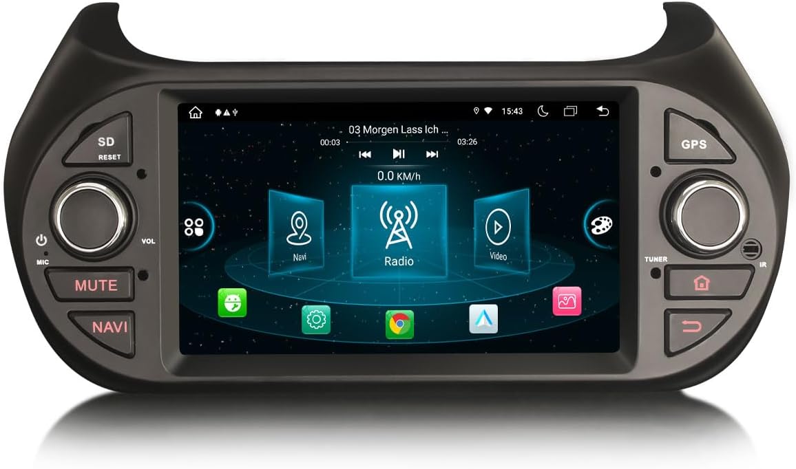 Autoradio Navigatore GPS per Fiat Fiorino Qubo Citroen Nemo Peugeot Bipper 8-Core 4GB+64GB Android 13 7 Pollici Touch Screen Supporto Wireless CarPlay Android Auto Bluetooth DSP DAB+ WiFi 4G