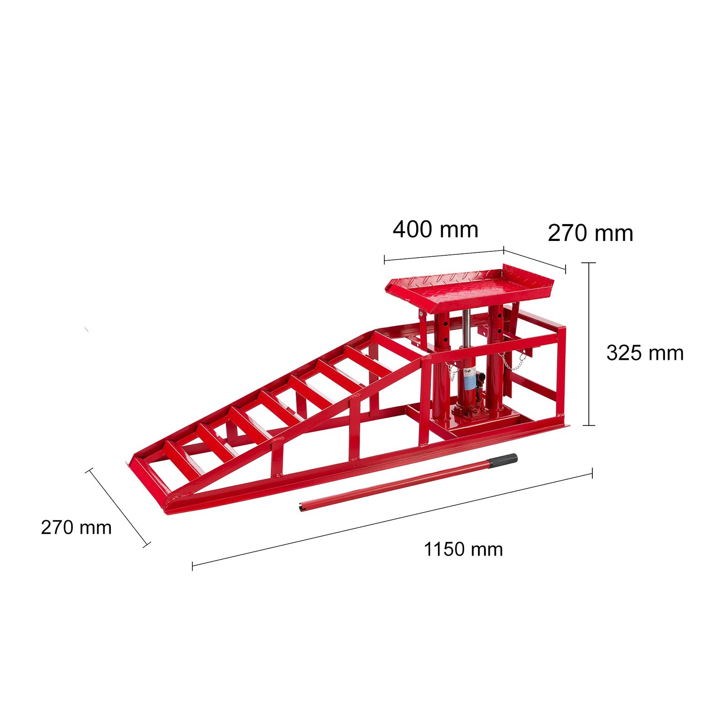 Rampa Sollevamento per Auto Veicolo Arebos 2x | 2T Jack | Martinetto Idraulico Regolabile