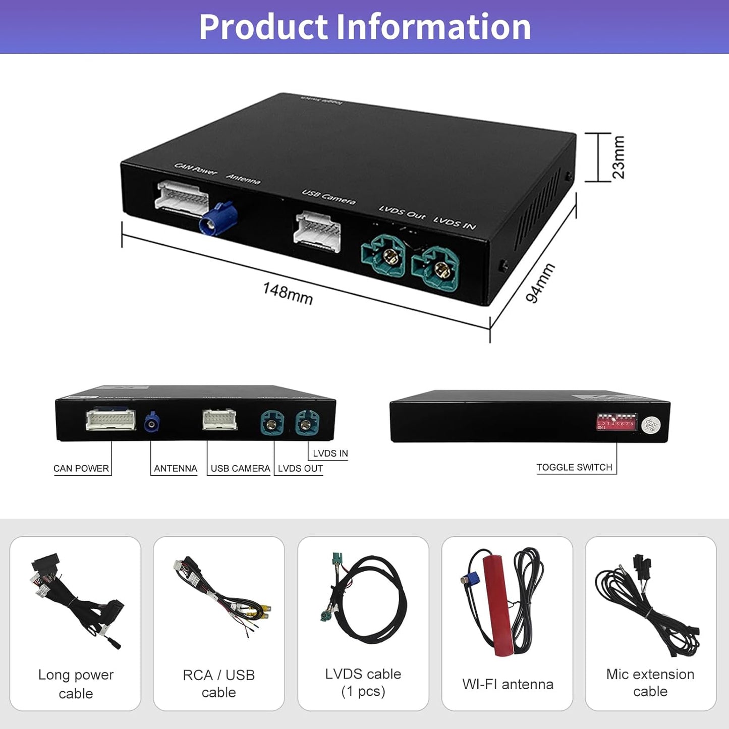 Autoradio Carplay Android Auto senza fili per BMW Mini Cooper One Hatch Clubman F55 F56 F54 F57 NBT System 2014-2018, Support Mirrorlink, Reverse Camera, navigazione