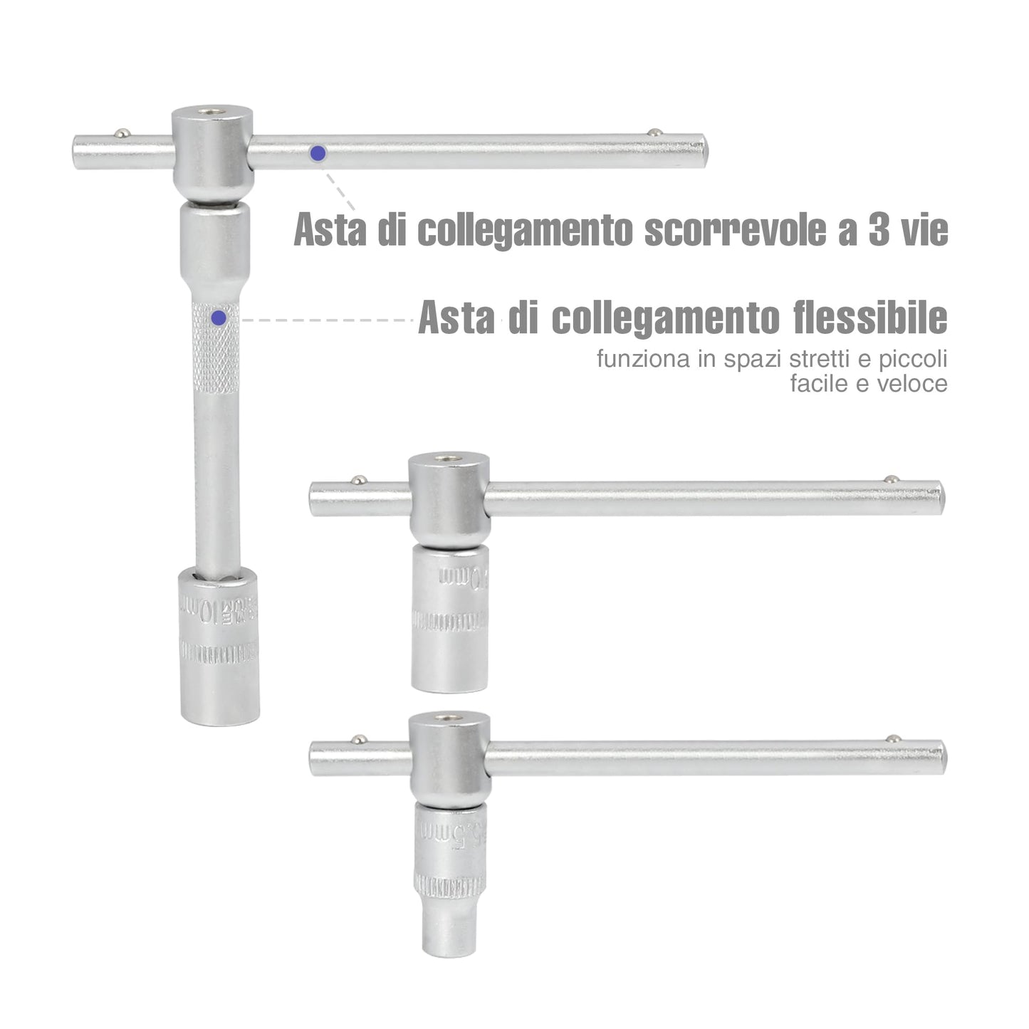 Set di Chiavi a Bussola con Cricchetto 1/4''+ 1/2'' 108 Pezzi,WORKPRO Custodia Portatile, Maniglia Girevole, Barra di Prolunga, Kit di Attrezzi Meccanici per Auto