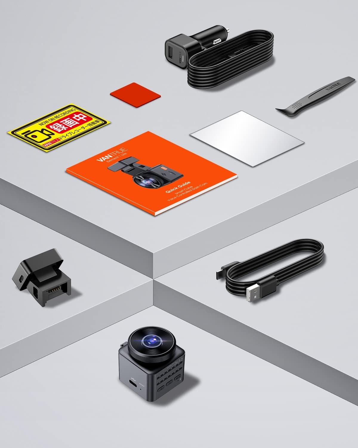 VANTRUE E1 WiFi GPS Dash Cam, 2596x1944P 30FPS Telecamera Per Auto a condensatore con Schermo IPS da 1,54 Pollice a 160°, Monitoraggio del parcheggio 24 ore, Telecomando e controllo vocale, Max 512G