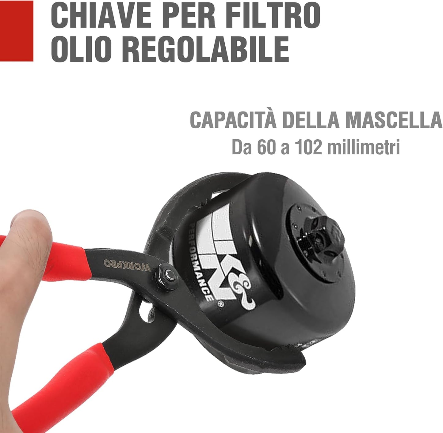 Pinza per Filtro Olio Regolabile 30cm, Chiave Filtro Olio con Impugnatura Antiscivolo per Filtri Olio da Ø 60mm a Ø 102mm