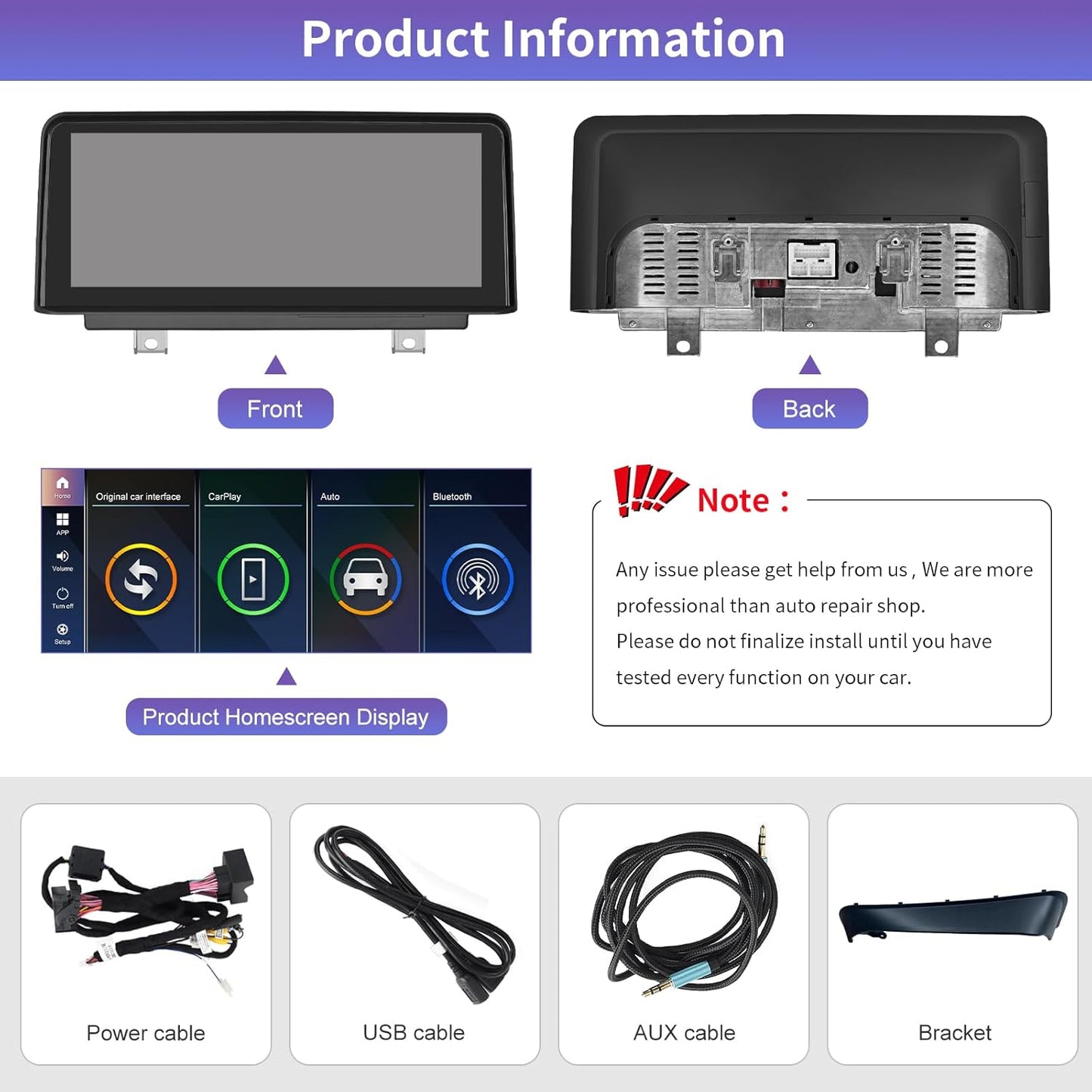 Autoradio Senza Fili Carplay & Android Auto Top 10,25 pollici per BMW 1 2 serie F20/F21/F22/F23 2013-2015 con sistema NBT, Touchscreen Auto Stereo Ricevitore con AirPlay Link, Navigation, Siri
