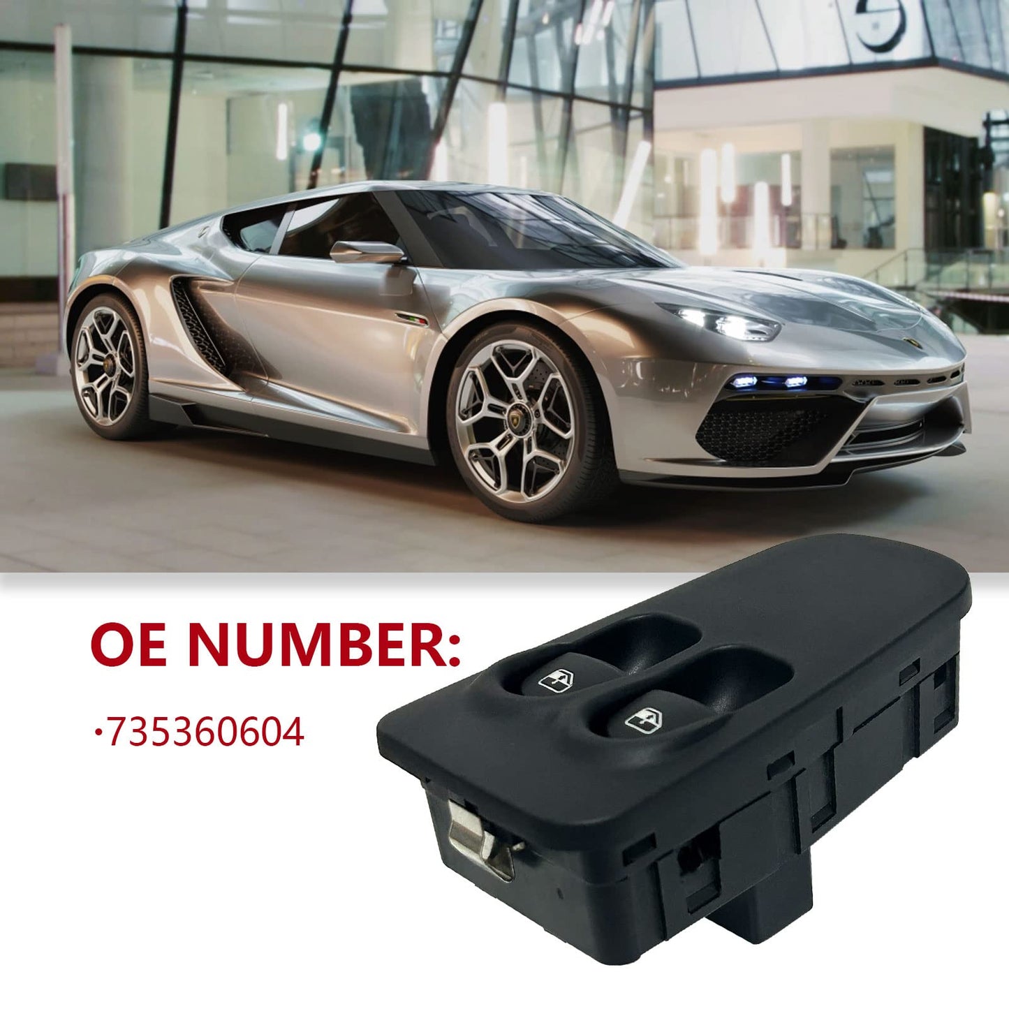 Pulsantiera Lancia Ypsilon Pulsantiera Alzacristalli Interruttore Alzacristalli Finestra Elettrici Compatibile con Lancia Ypsilon 2003-2011 Numero OE 735360605 (735360605)