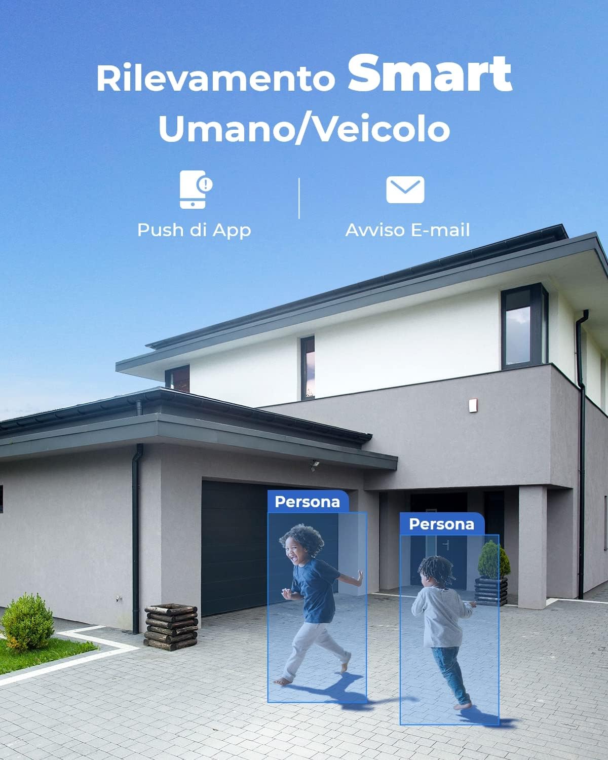 Reolink 4K Kit Videosorveglianza PoE, Rilevamento Intelligente di Uomo e Veicolo, 8CH 2TB NVR + 6x Telecamera Esterno PoE Impermeabile, Visione Notturna Infrarossa 30m, Registrazione 24/7, RLK8-800B6