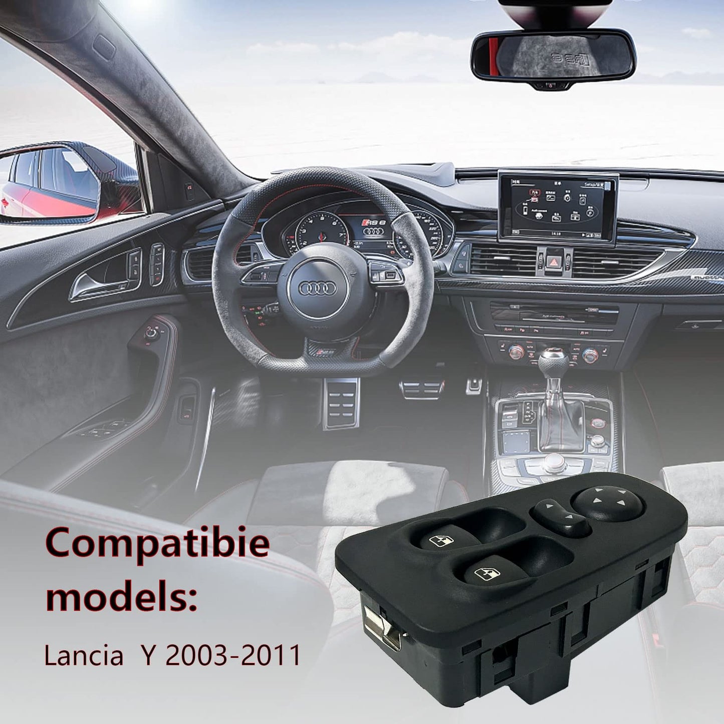 Pulsantiera Lancia Ypsilon Pulsantiera Alzacristalli Interruttore Alzacristalli Finestra Elettrici Compatibile con Lancia Ypsilon 2003-2011 Numero OE 735360605 (735360605)