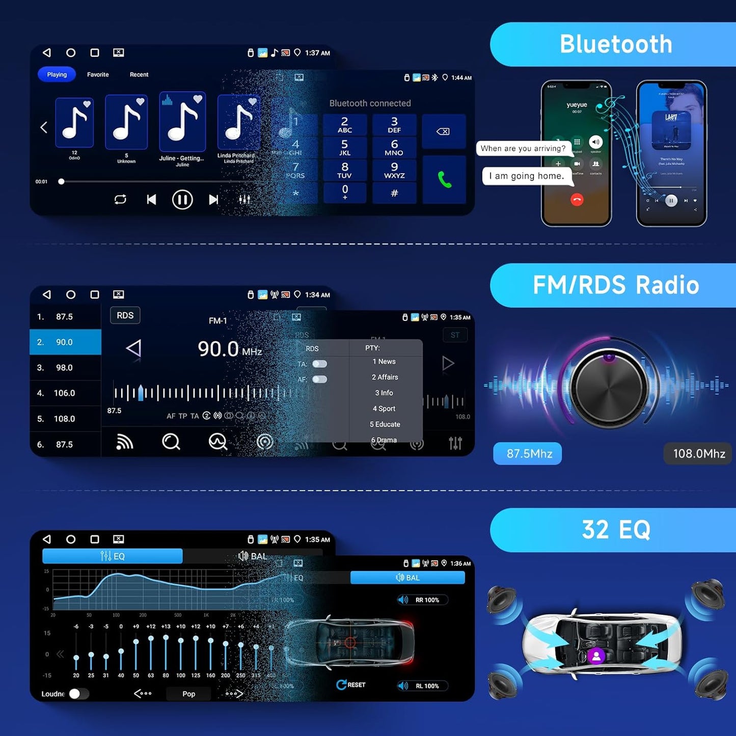 Autoradio per VW Touareg 2004-2011 【4+64G】Hodozzy Carplay Transporter T5 Multivan 2004-2009 con GPS/WiFi, 7 Pollici VW Autoradio Bluetooth con Android Auto/32 EQ/FM/RDS/SWC/USB+Retromarcia Telecamera