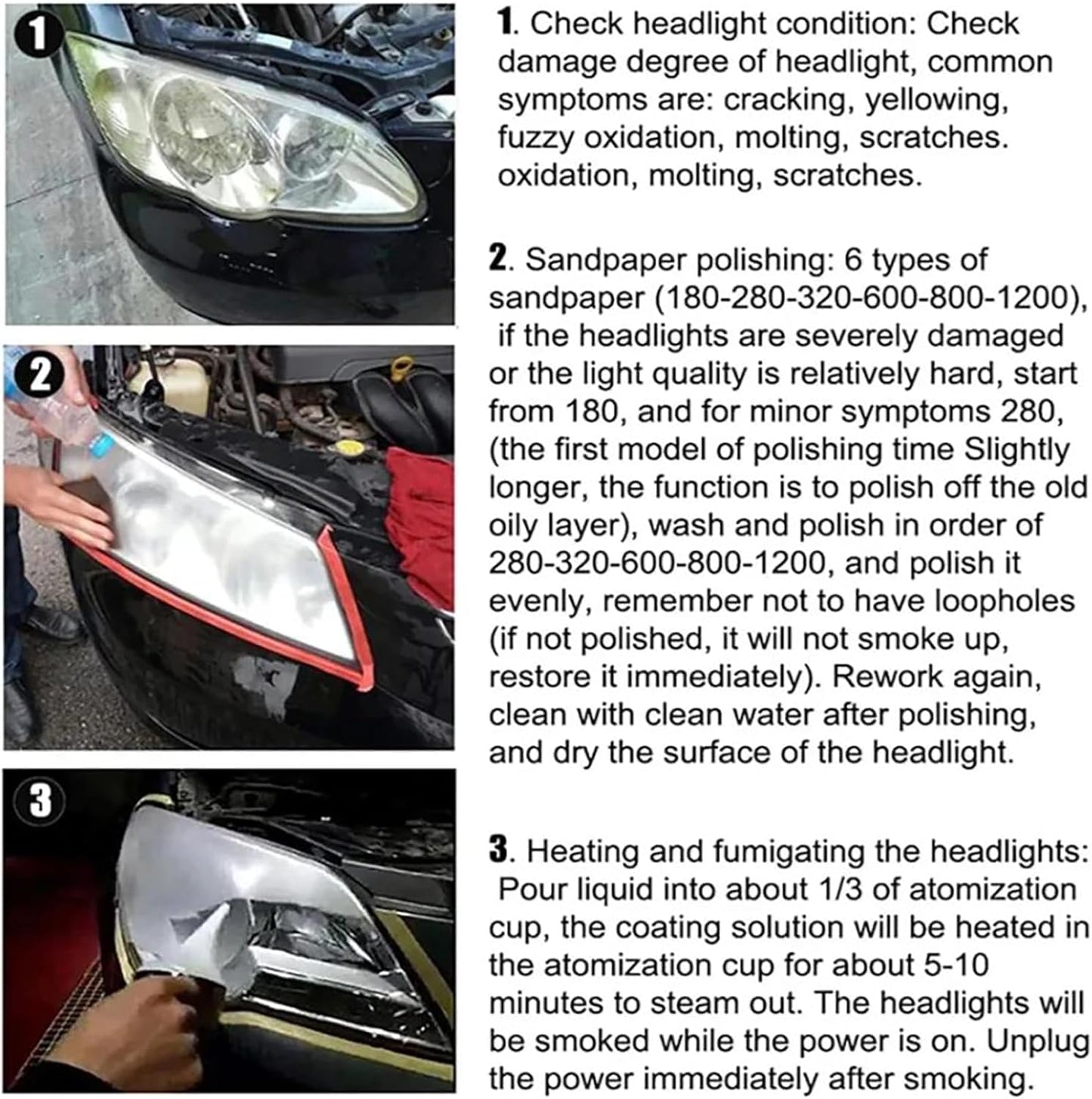 Kit Riparazione fari per Auto opachi - Pulizia e lucidatura fari Facili e veloci - Kit Completo per Un restauro Perfetto e duraturo