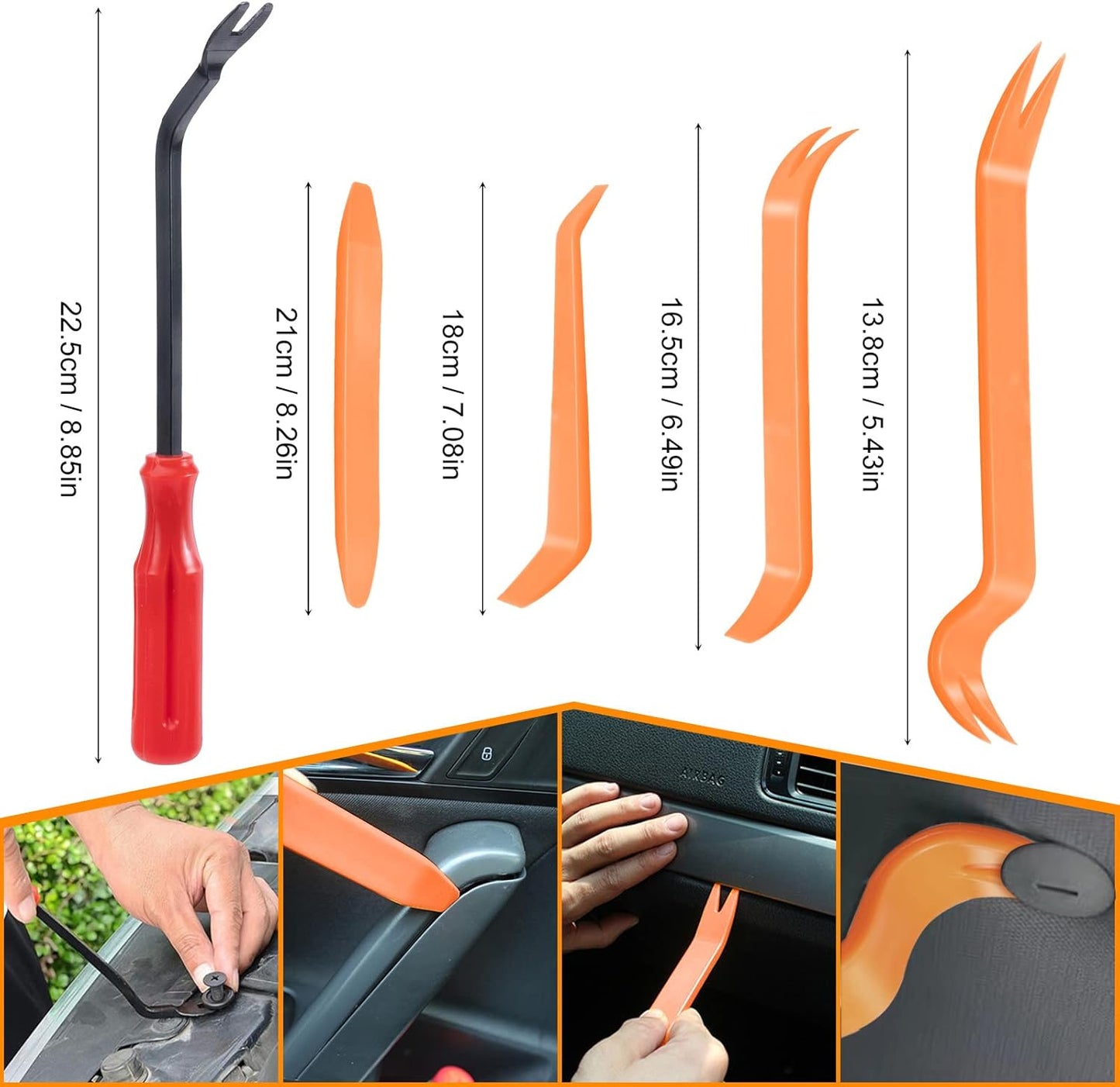 Set di clips voiture per auto - 6 diverse tipologie di clip per rivestimenti porta e clip in plastica per paraurti universali, inclusi i set di fissaggio della carrozzeria con rivetti a espansione.