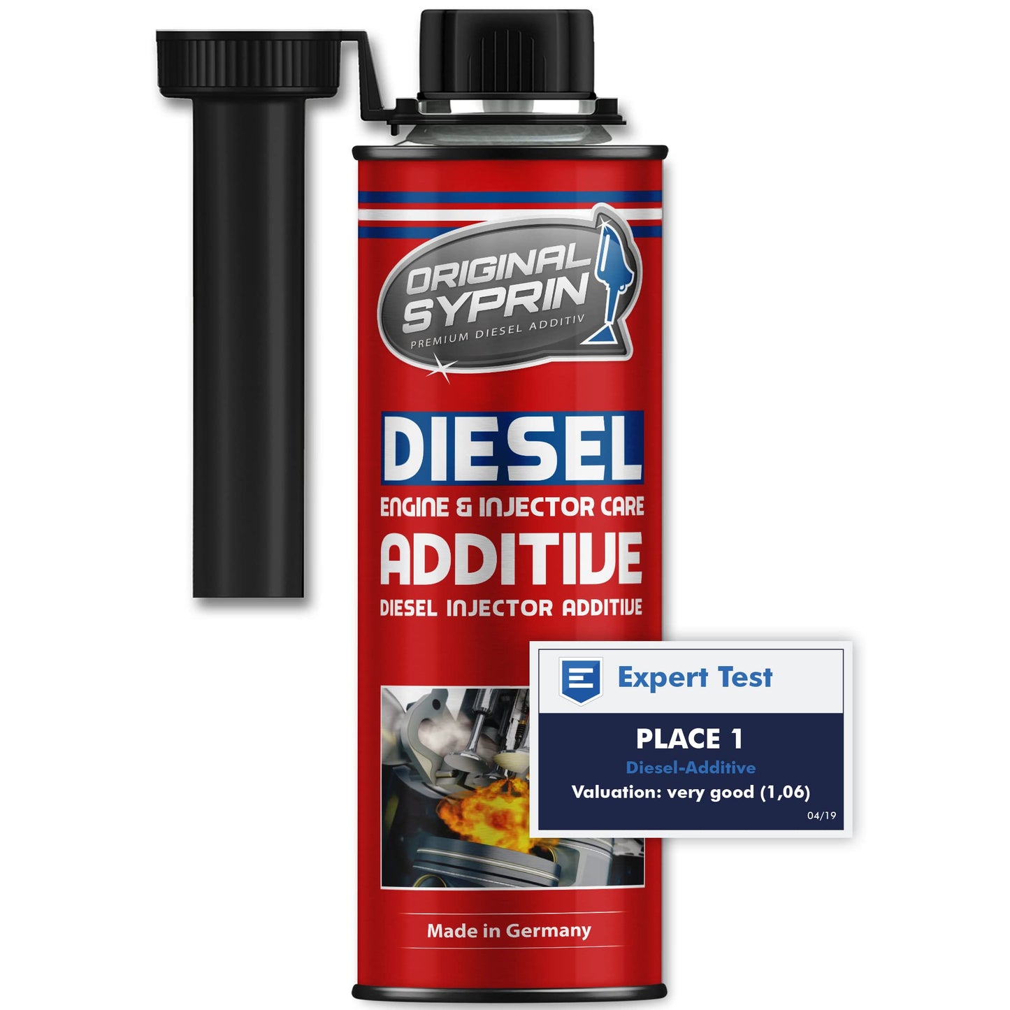 SYPRIN Pulitore Iniettori Diesel, ottimizza e pulisce iniettori, ugelli di iniezione, filtri antiparticolato Diesel, Dpf - additivo 1x500ml