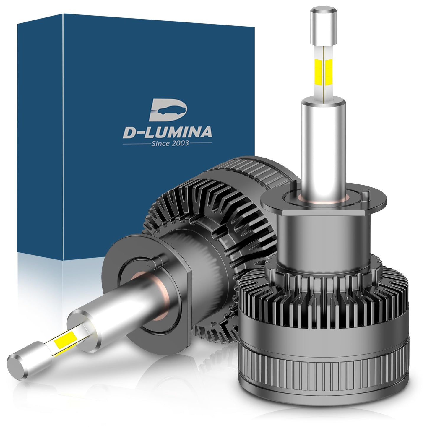 D-Lumina Lampadina H1 LED 360° 120W 20000LM 6500K Super Brillante Fari Kit Sostituzione la Alogena Abbaglianti e Anabbaglianti per 12V Auto, 2 pezzi