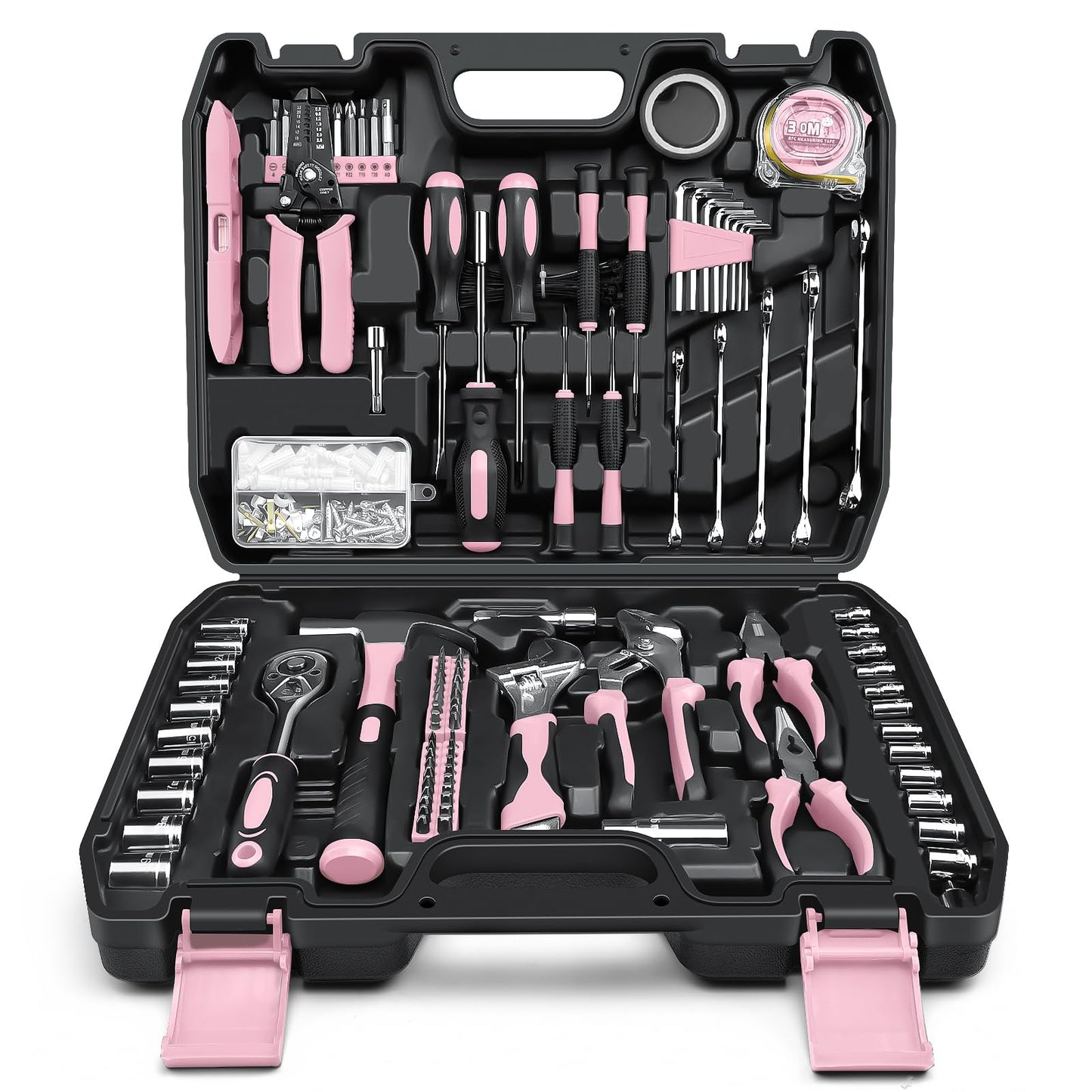 Cassetta Attrezzi Completa - Attrezzi da Lavoro Portatile per Uomini e Donne Valigia Attrezzi Set Completo di Chiavi a Bussola Set di Cacciaviti Chiavi a Brugola Metriche Pinze