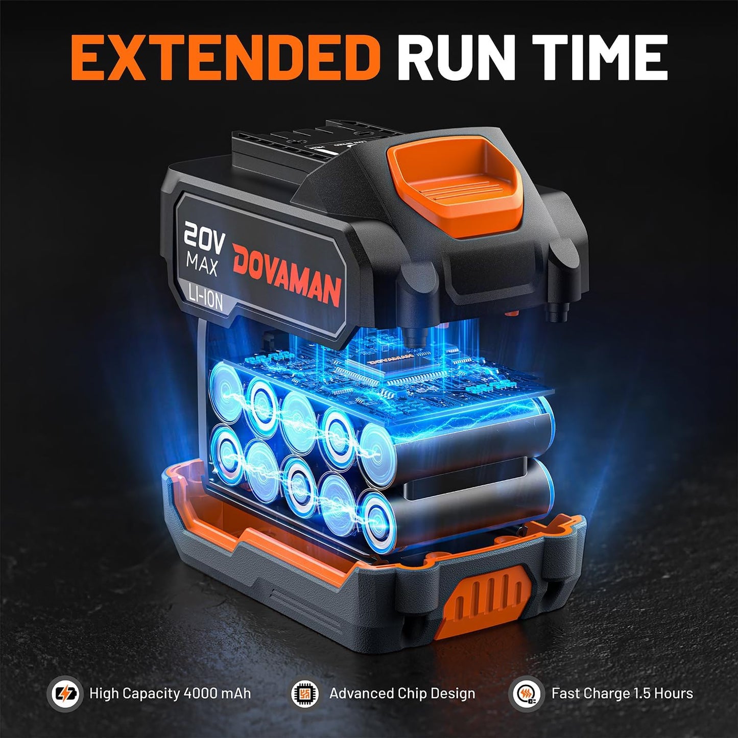 TITANCE X8 Chiave a percussione senza fili 20V MAX, pistola a percussione brushless da 1/2" ad alta coppia da 1200N.m, kit chiave a percussione elettrica da 2400 giri/min per auto, batteria da 4000mAh