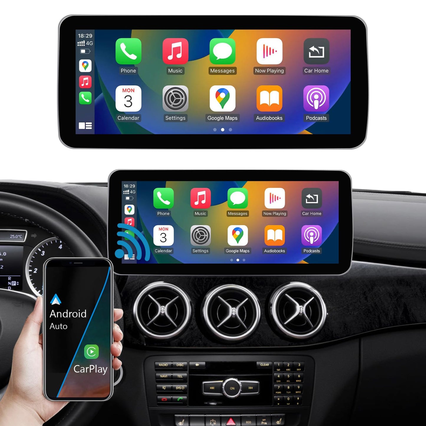 Autoradio da 10,25 pollici per Mercedes Benz Classe A/B GLA CLA W176 W246 C117 X117 X156 2013-2015 con NTG 4.5/4.7, supporta Apple Carplay/Android Auto/Mirrorlink