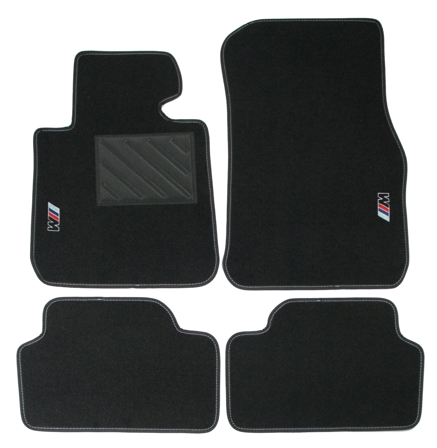Tappetini compatibili per Serie 1 F20 dal 2011 al 2019 con logo ricamato e battitacco (2 ricami)