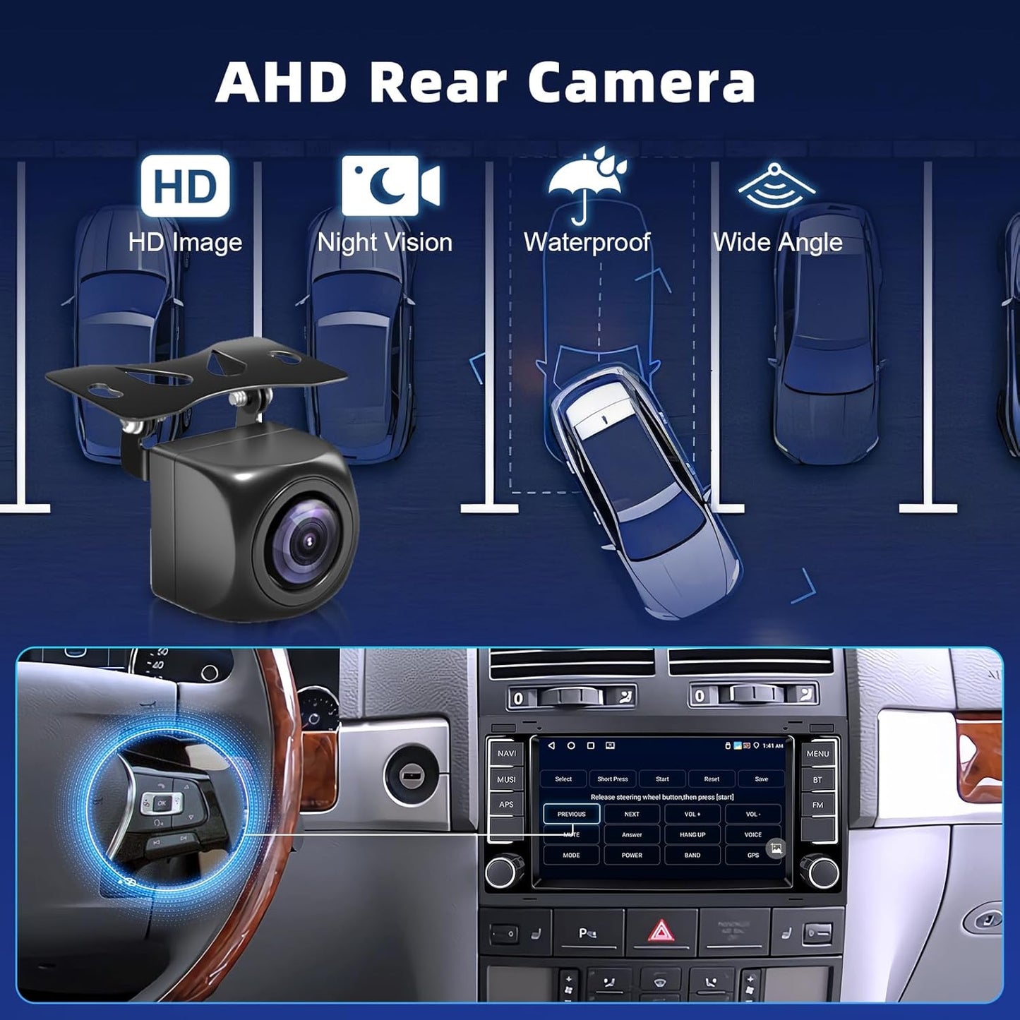 Autoradio per VW Touareg 2004-2011 【4+64G】Hodozzy Carplay Transporter T5 Multivan 2004-2009 con GPS/WiFi, 7 Pollici VW Autoradio Bluetooth con Android Auto/32 EQ/FM/RDS/SWC/USB+Retromarcia Telecamera