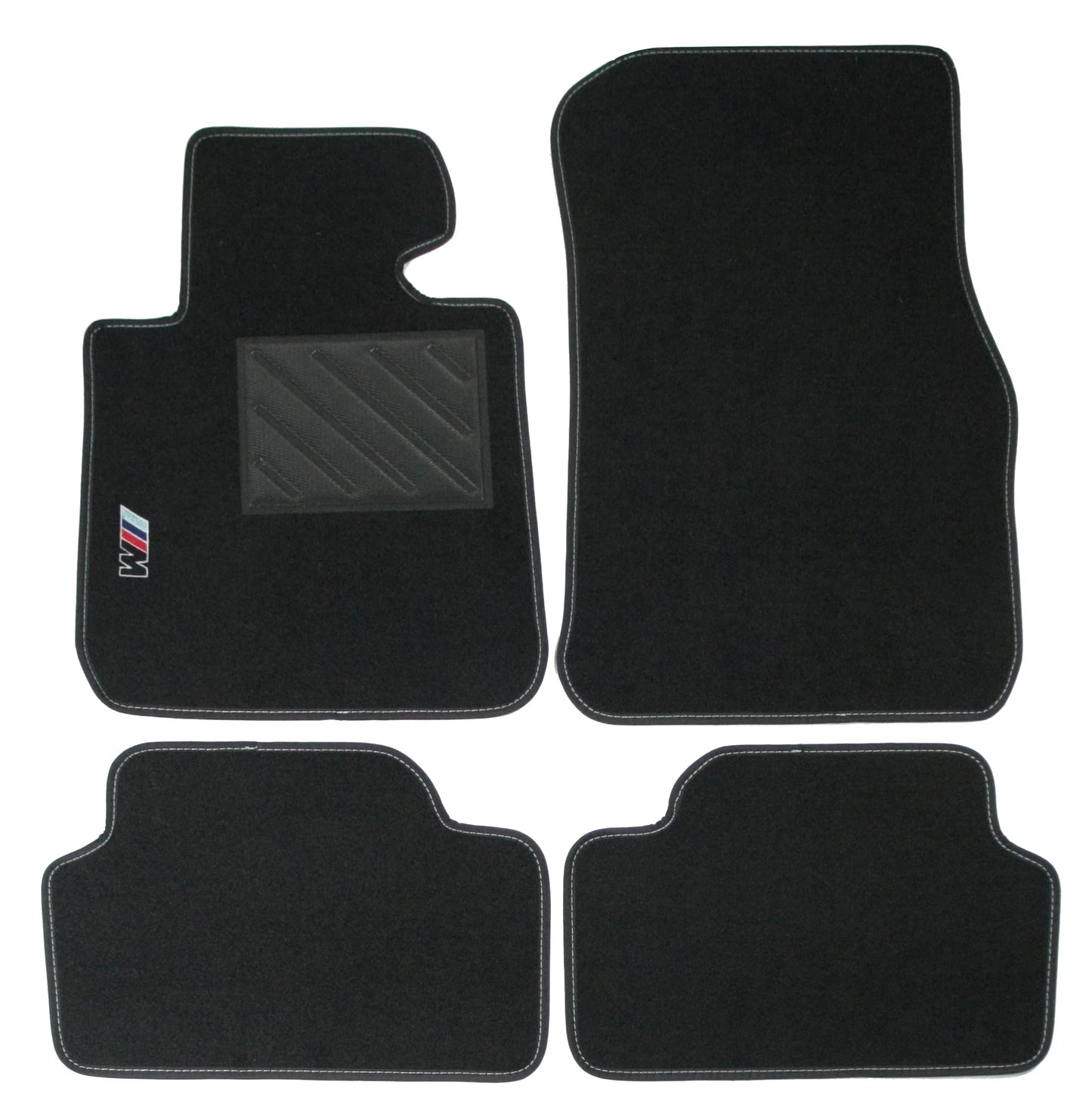 Tappetini compatibili per Serie 1 F20 dal 2011 al 2019 con logo ricamato e battitacco (2 ricami)