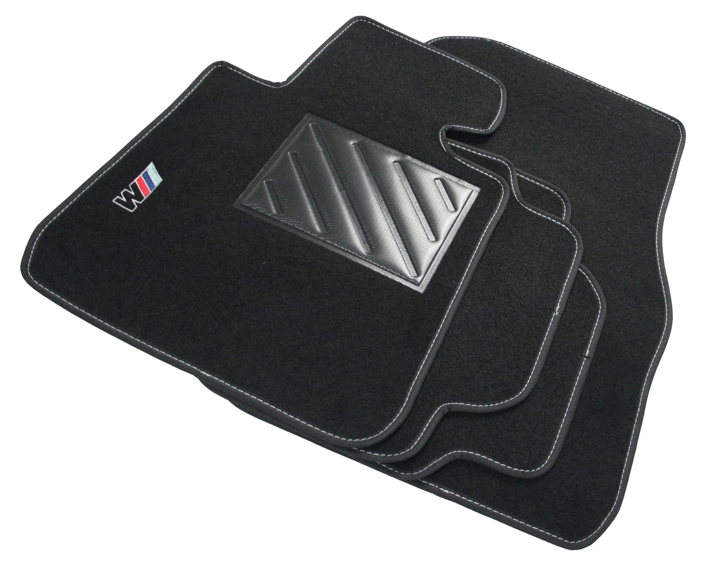 Tappetini compatibili per Serie 1 F20 dal 2011 al 2019 con logo ricamato e battitacco (2 ricami)