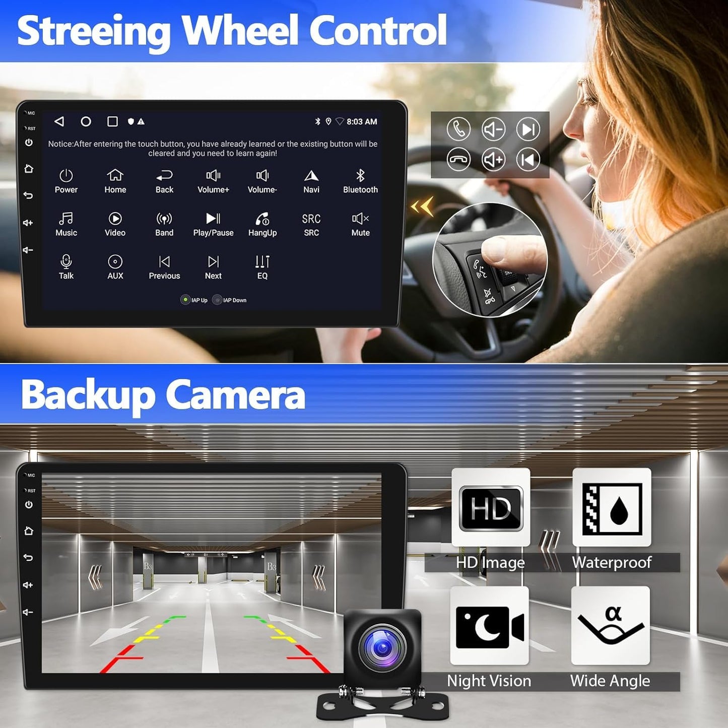 Autoradio con CarPlay/Android/DSP SIXWIN 2+64G Android 13 per Mercedes-Benz Smart Fortwo 2011-2015,1280 * 720, 9" HD Schermo Navigatore GPS WiFi BT USB FM RDS Mirror Link