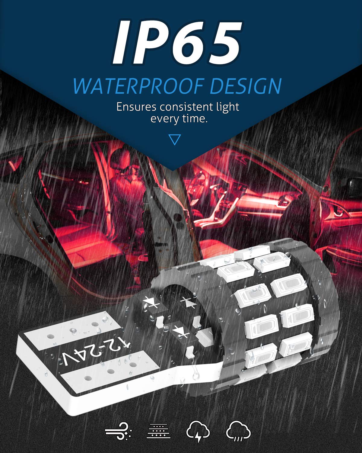 KATUR T10 W5W LED 194 168 2825 Lampadina Cuneo LED CANBUS Senza errori Super Luminoso 6000K Xenon Bianco 30x3014SMD 12-24V per Luci Car Dome Map Door Luce di cortesia per Targa (Versione aggiornata)
