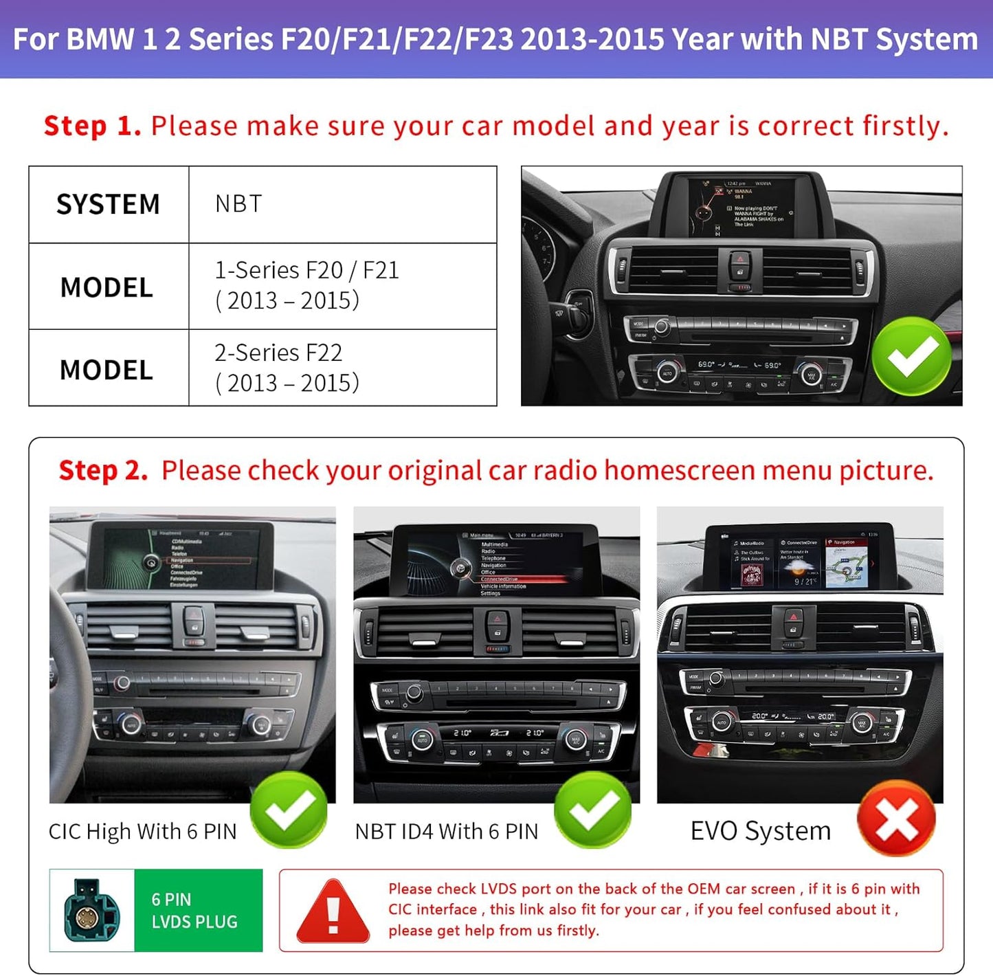Autoradio Senza Fili Carplay & Android Auto Top 10,25 pollici per BMW 1 2 serie F20/F21/F22/F23 2013-2015 con sistema NBT, Touchscreen Auto Stereo Ricevitore con AirPlay Link, Navigation, Siri