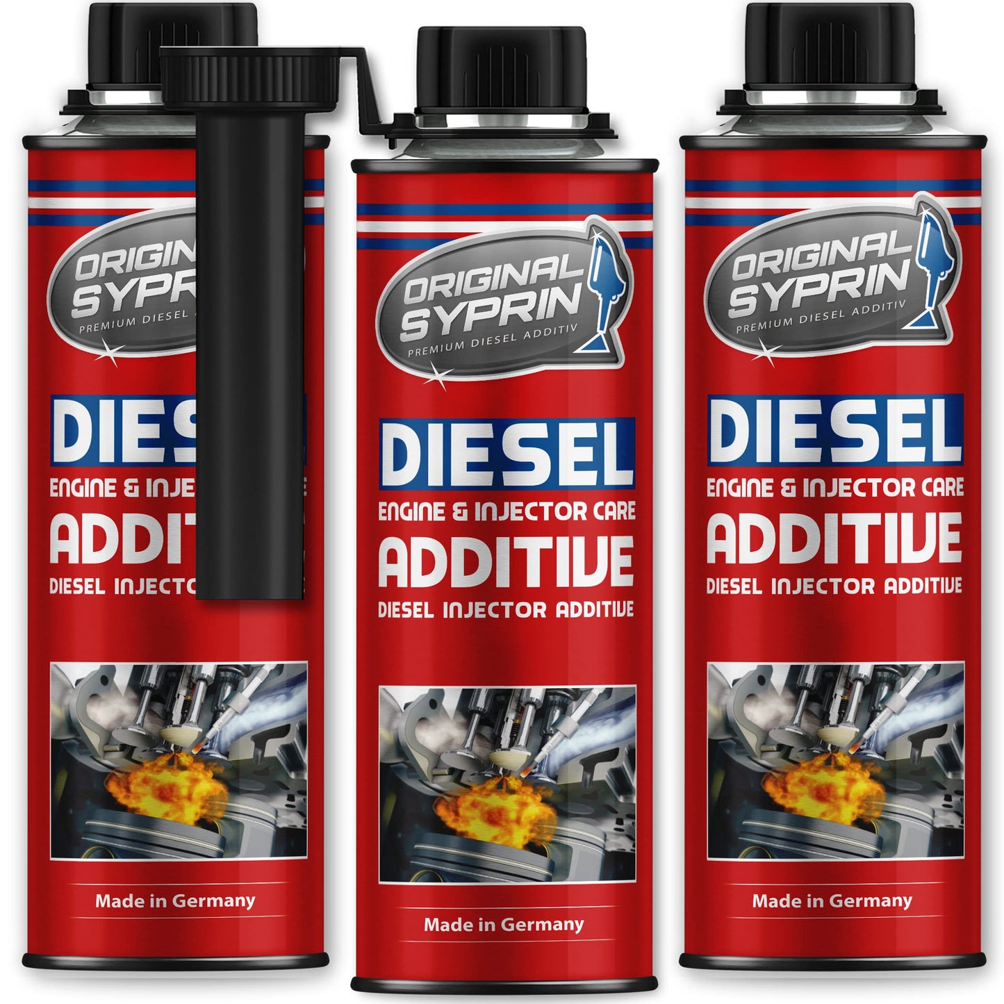 SYPRIN Pulitore Iniettori Diesel, ottimizza e pulisce iniettori, ugelli di iniezione, filtri antiparticolato Diesel, Dpf - additivo 1x500ml