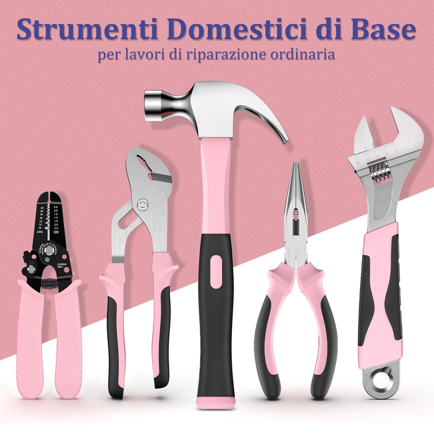 Cassetta Attrezzi Completa - Attrezzi da Lavoro Portatile per Uomini e Donne Valigia Attrezzi Set Completo di Chiavi a Bussola Set di Cacciaviti Chiavi a Brugola Metriche Pinze