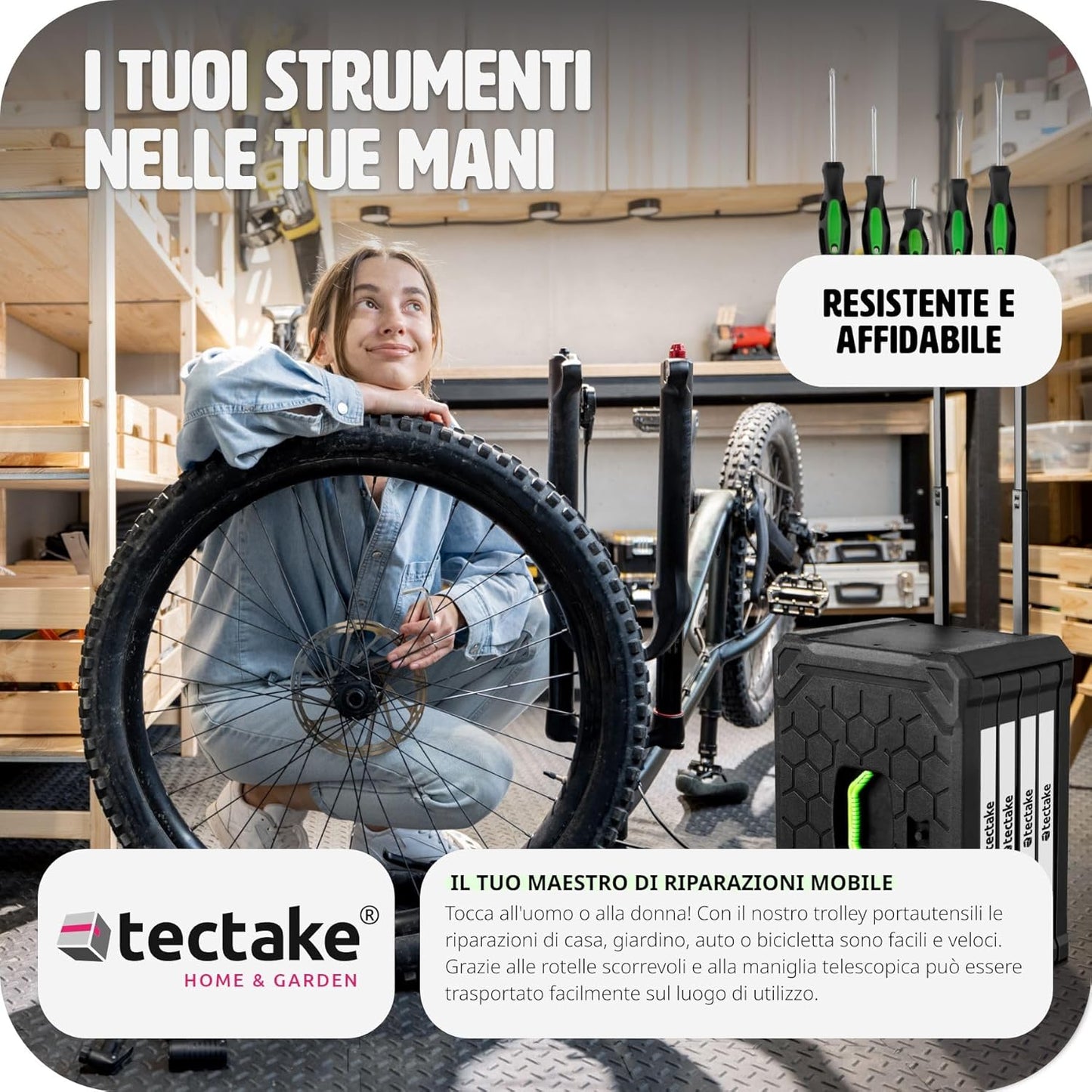 Trolley Porta Attrezzi 4 Scomparti, 899 Pezzi, Valigetta Completa con Utensili per Fai da Te, Cassetta degli Attrezzi con Ruote, Valigetta Attrezzi con Maniglia Telescopica - Nero