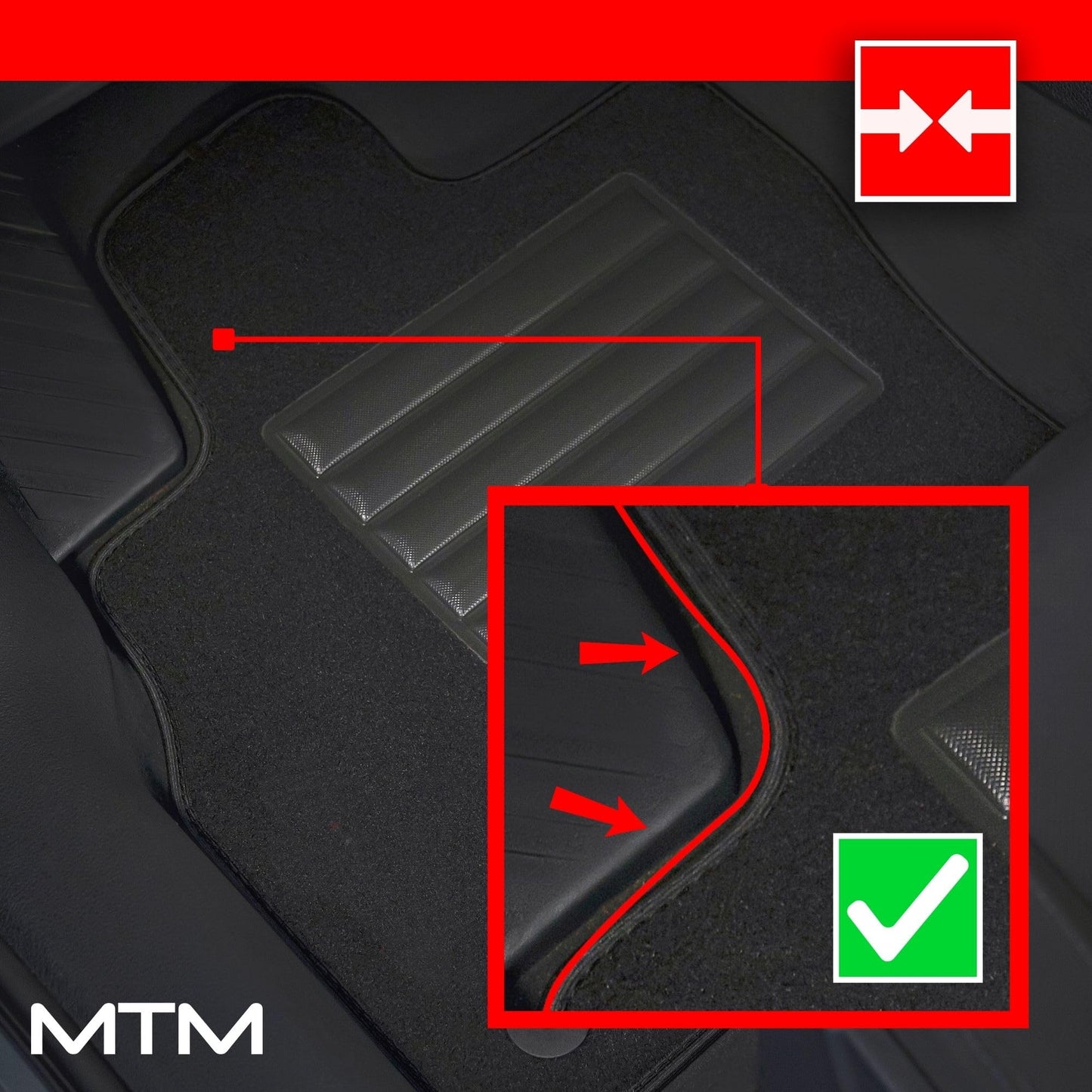 Tappetini su Misura in Velluto per BMW Serie 3 (E90) / Serie 3 touring (E91) 03.2005 fino a 2011