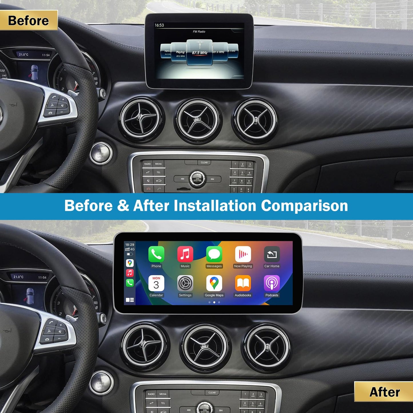 Autoradio da 10,25 pollici per Mercedes Benz Classe A/B GLA CLA W176 W246 C117 X117 X156 2013-2015 con NTG 4.5/4.7, supporta Apple Carplay/Android Auto/Mirrorlink
