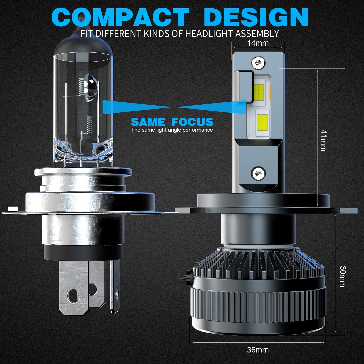 H7 LED Canbus Bulb 130W 26000LM, CPS 6500K Chip 400% Bright, 9-60 V, Works for Both Cars and Trucks, Works with Both Lenticular and Without Lenticulars, LED Lamp Lights 2 Pieces