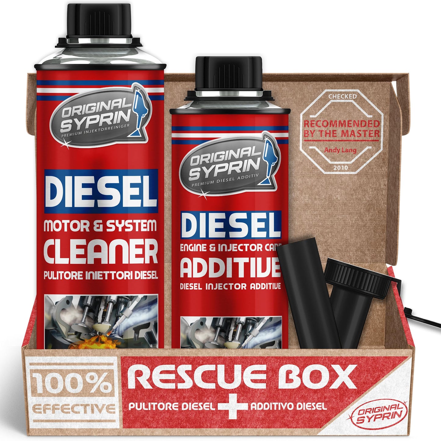 SYPRIN Pulitore Iniettori Diesel, ottimizza e pulisce iniettori, ugelli di iniezione, filtri antiparticolato Diesel, Dpf - additivo 1x500ml