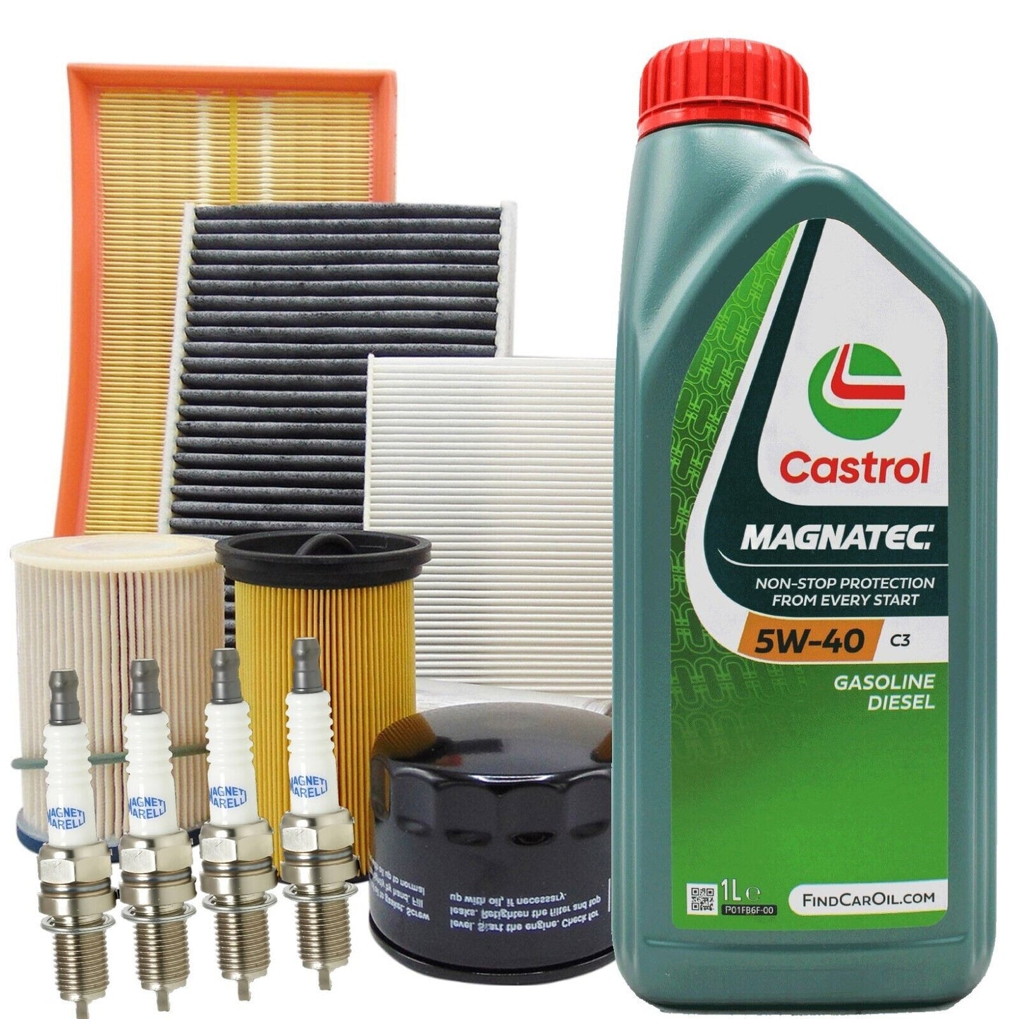 KIT TAGLIANDO + 4 CANDELE FIAT 500 PANDA 312 - 1.2 BENZINA 44 51 KW 60 69 CV