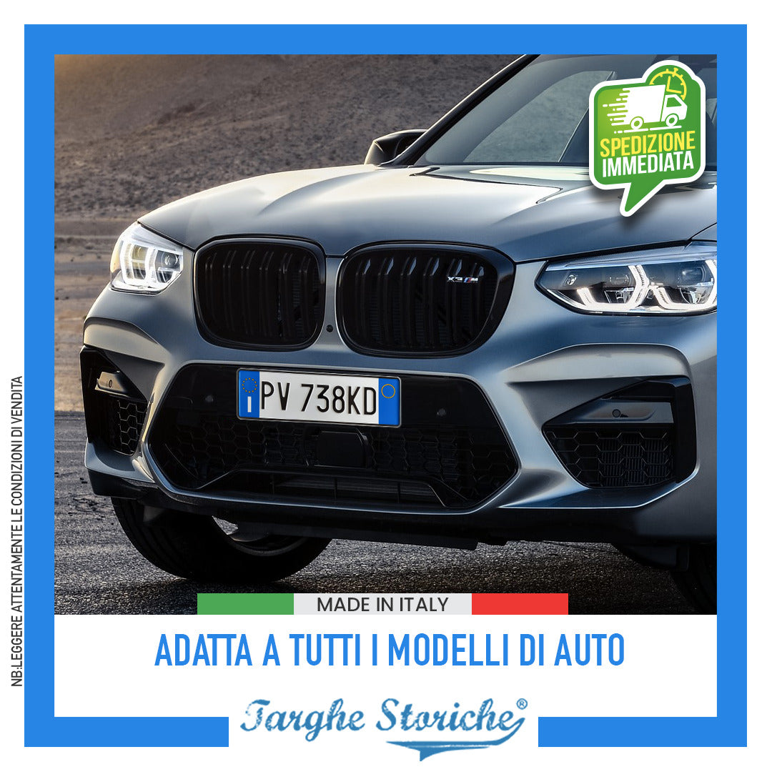 Targa Auto Anteriore Personalizzata IN RILIEVO europea Alluminio Catarifrangente