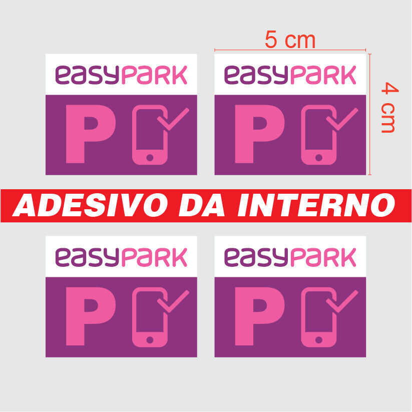 Adesivo EASYPARK in vinile per parcheggio. Sticker Easy Park 4 pezzi