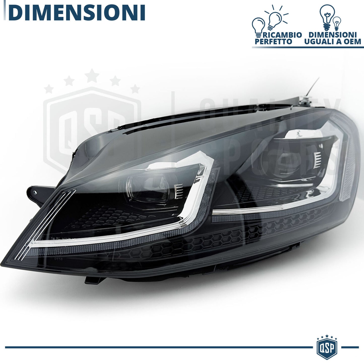 FARI LED Per Golf 7 Anteriori TRASFORMAZIONE in Golf 7.5 Restyling PLUG & PLAY