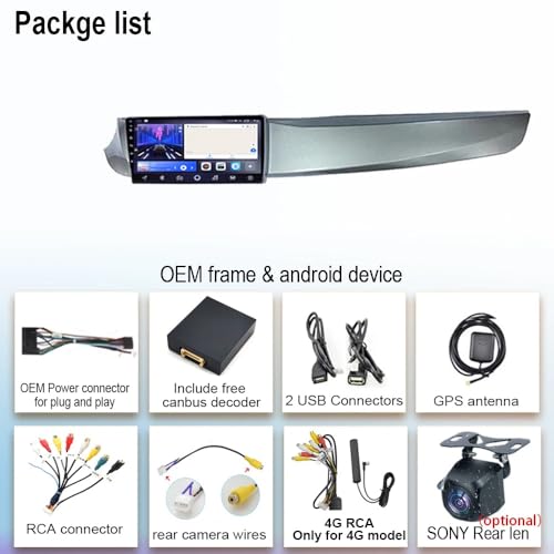 Autoradio 2Din per Alfa Romeo Giulietta 2010-2014 9''Pollice Android 13 HDR Touchscreen con BT WiFi GPS-Navigation FM/RDS USB SWC Controllo al Volante+Telecamera di retromarcia(U20 2+32GB)