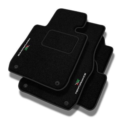 Tappetini PERFORMANCE  auto in velluto personalizzati per Mini Cooper I 2001-2014 - Standard, Traforato, blu bianco rosso -Ricamo CNC preciso, piping traforato di design, accessori per auto -