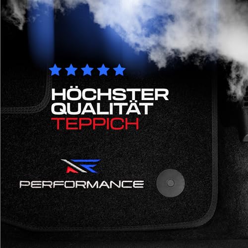 Tappetini PERFORMANCE  auto in velluto personalizzati per Mini Cooper I 2001-2014 - Standard, Traforato, blu bianco rosso -Ricamo CNC preciso, piping traforato di design, accessori per auto -