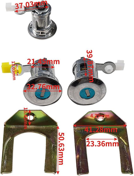 Kit Cilindro Serratura Porta Guidatore Sinistro e Destro con 4 Chiavi compatibile con Citroën C1 /Peugeot 107 /Toyota Aygo 1608746380