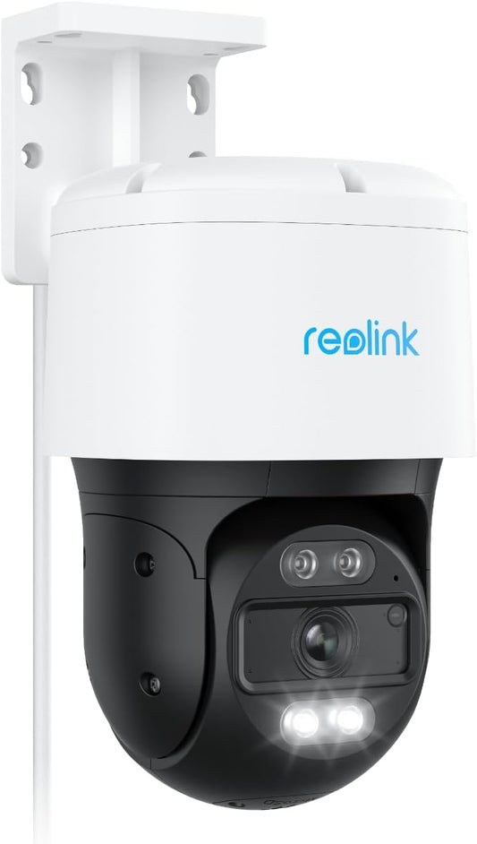 Reolink PoE 4K PT Telecamera Esterno, Panoramica a 355° e Inclinazione a 90°, Inseguimento Automatico, Rilevamento di Uomo/Veicolo/Animale, Visione Notturna a Colori, Audio 2 Vie, RLC-830A