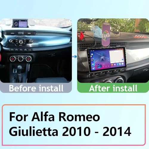 Autoradio 2Din per Alfa Romeo Giulietta 2010-2014 9''Pollice Android 13 HDR Touchscreen con BT WiFi GPS-Navigation FM/RDS USB SWC Controllo al Volante+Telecamera di retromarcia(U20 2+32GB)