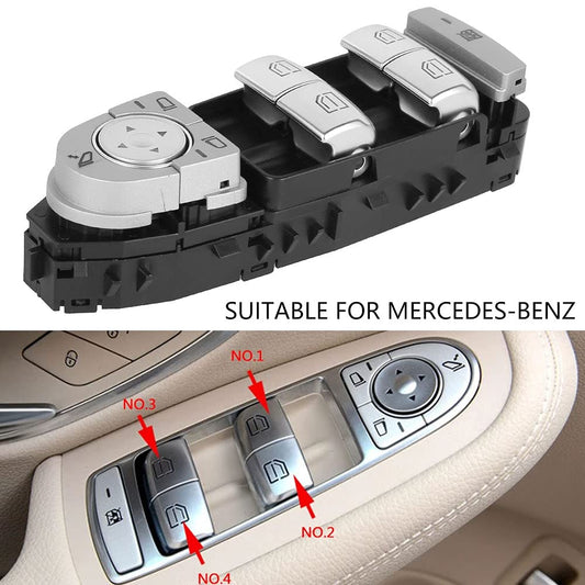 Pulsante di controllo del alzacristallo elettrico per finestra Mercedes-Benz Classe C Berlina W205, IP68, 1 via, 1 posizione, 1 unità