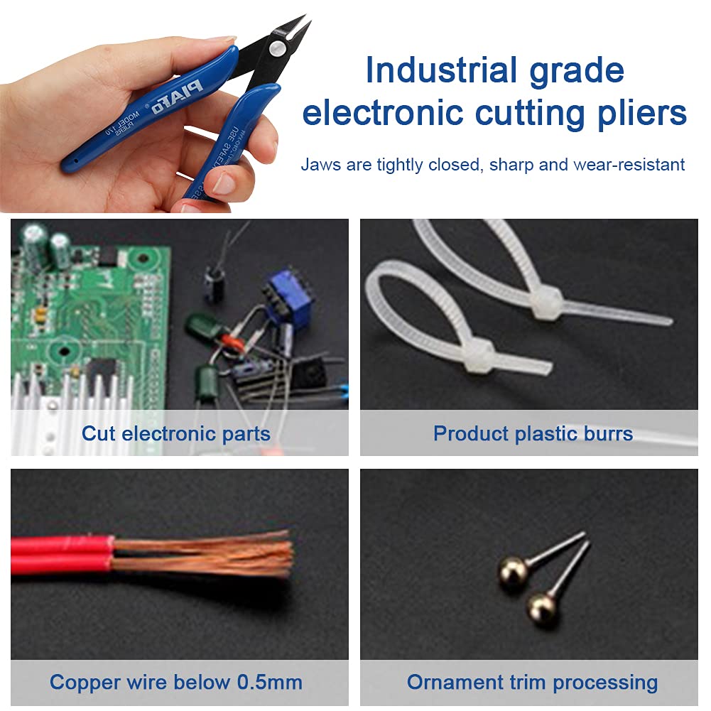 Pinze per Taglierine di Precisione Filo 2 Pezzi Taglio Pinze Tronchesi Elettronica Tronchesi a Filo Mini Pinza Elettricista con Impugnatura per Casa Gioielli Cavi Elettricisti